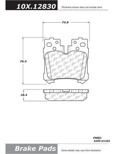 Centric 105.12830 brake pad or shoe, rear