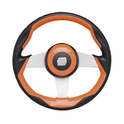 Uflex grimani o/s 13.8&#034; dia. steering wheel 20671p, orange/black grip, silver