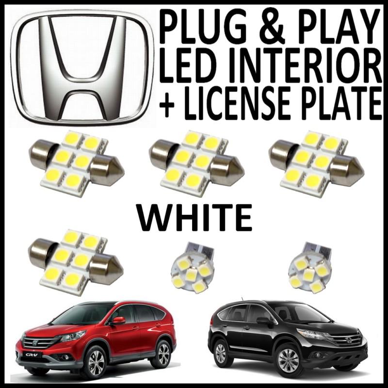 6x green led lights interior package kit for 2007-2012 honda cr-v hv1g