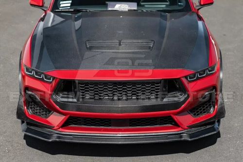 Front bumper side canards for 24-up ford mustang gt carbon fiber add-on splitter