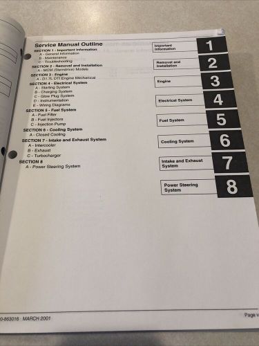 Mercruiser mercury #29 d1.7l dti diesel sterndrives service manual 0m055001