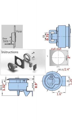 4pcs boat latch flush pull slam latch for marine boat door latches 1/4&#039;&#039; door