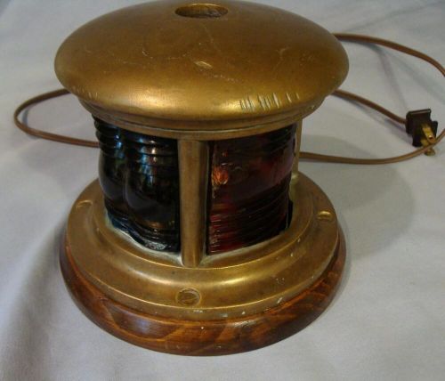 Nautical vintage cast bronze navigational light electrified and working