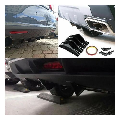 Universal bumper rear diffuser lip spoiler shark splitter fin trim cap 4x covers