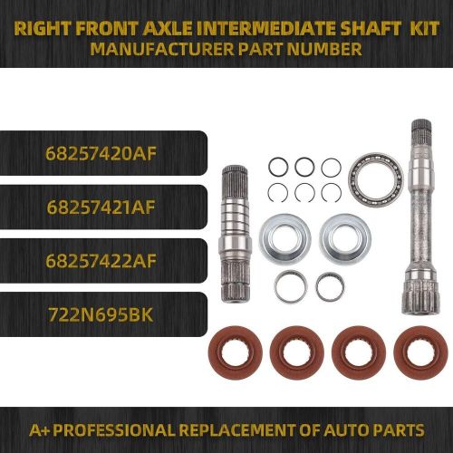 Front right axle intermediate shaft inner shaft kit for ram 1500 2012-2022 dodge