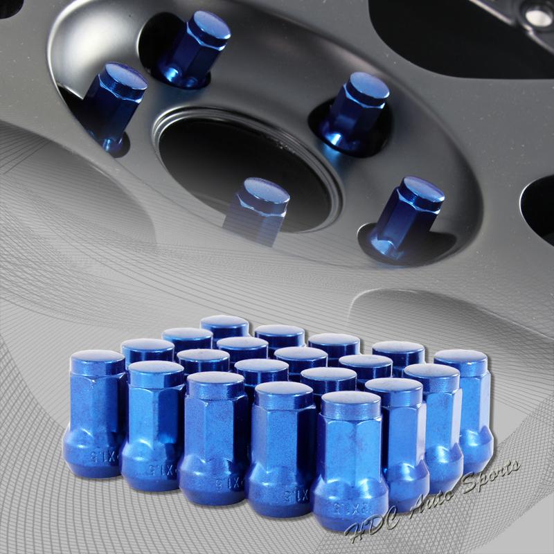 20pcs m12 x 1.5mm thread pitch wheel rims tuner 1.3" long acorn lug nuts - blue