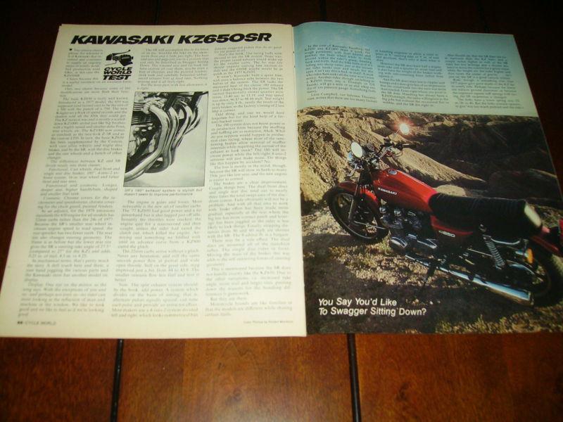 1978 kawasaki kz-650sr  ***original article / road test***