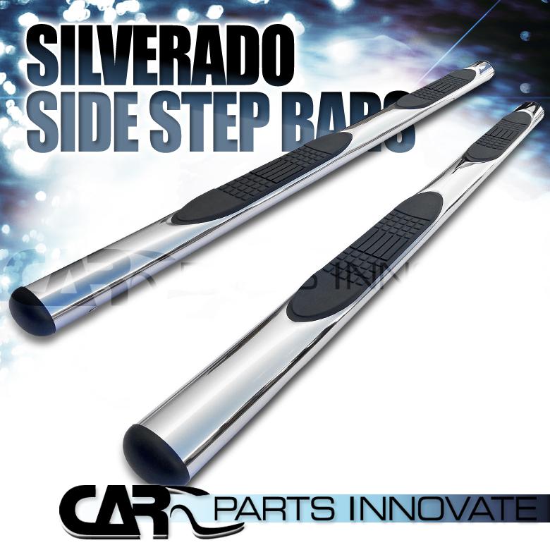 99-13 silverado sierra extended cab 4" stainless steel side step nerf bars