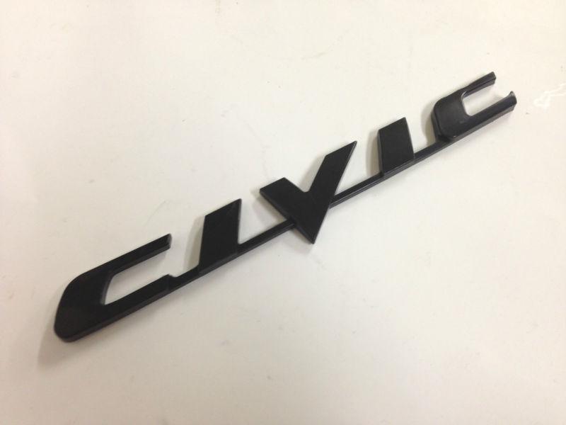 New 06 07 08 09 10 11 12 honda civic rear black car emblem w/ 3m tape usa