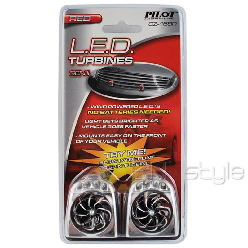 Wind powered red led turbines mazda 3 6 mx-5 miata rx-8 tribute protege 3 6 