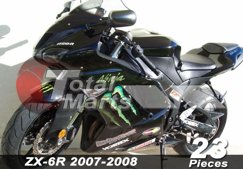 Fairing for kawasaki ninja zx6r zx-6r 636 zx636 07 08 2007 2008 abs black fc7661