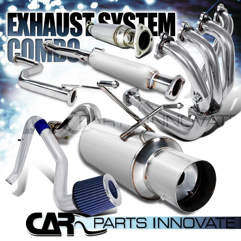 1996-2000 civic 3dr 1.6l l4 cold air intake+header+catback exhaust system