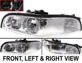 Clear lens new head lamp with bulbs left hand halogen lh driver side 25689659