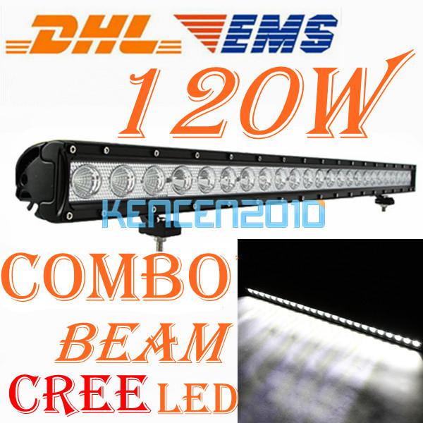 39inch 120w single row cree led work driving light bar flood&spot combo beam car