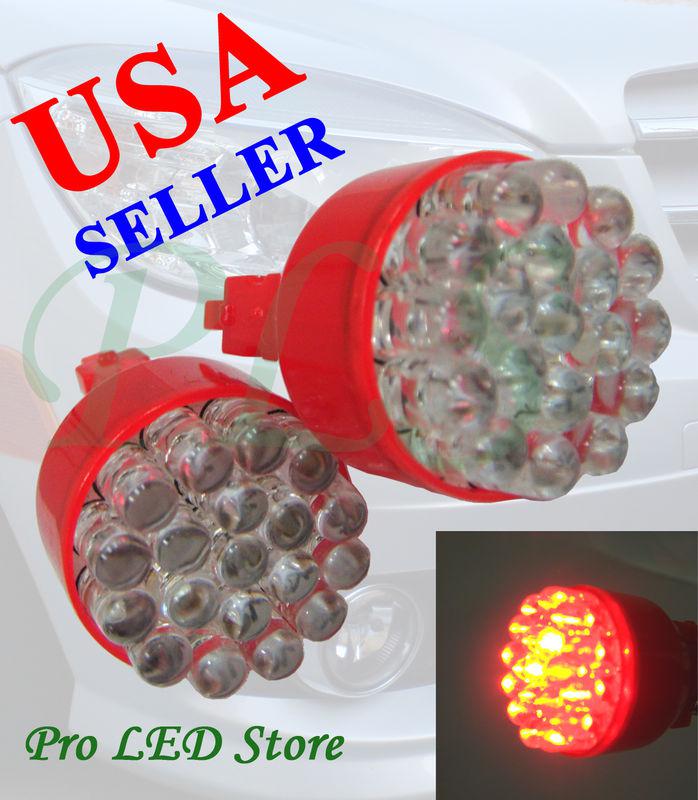 Two pcs 3157 3057 super red 19 led backup reverse stop lights