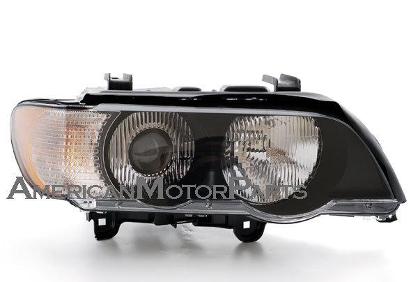 Passenger side replacement headlight w/ white corner light hid 00-03 bmw x5