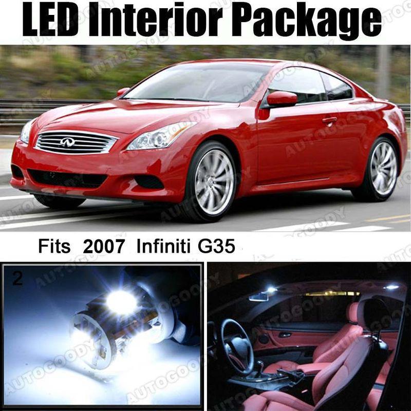 7 x white led lights interior package kit for infiniti g35 g37 coupe