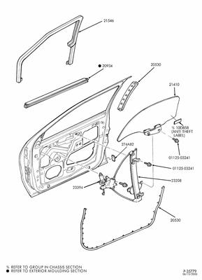 F8xz1223209aa ford regulator - window - less motor