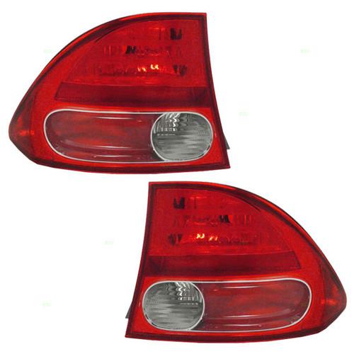 New pair set taillight taillamp lens assembly dot 06-08 honda civic hybrid