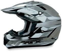 New afx fx-17 atv/motocross/offroad helmet, silver multi, xs