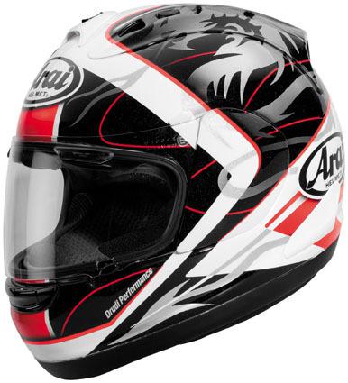 Arai corsair-v yuki takahashi-3 replica full-face helmet,black/white/red,med/md