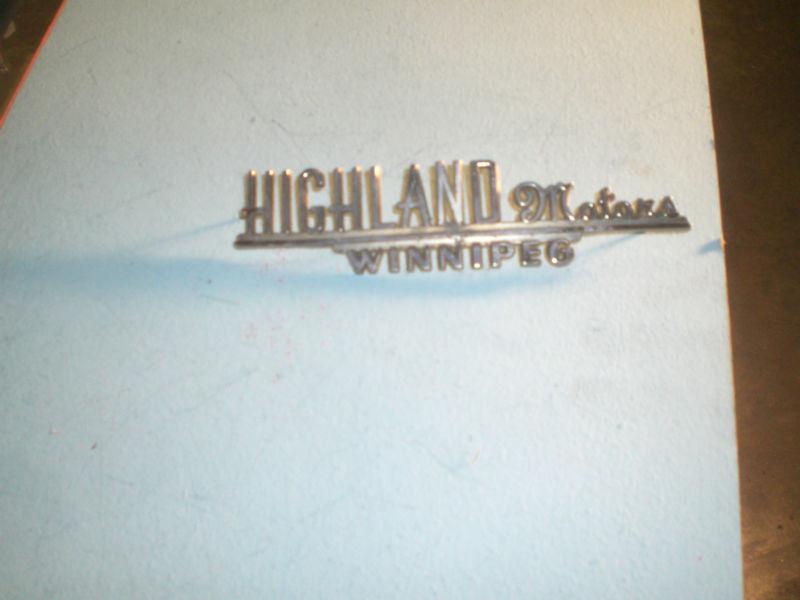 1951 hudson dealer trunk emblem highland motors winnipeg