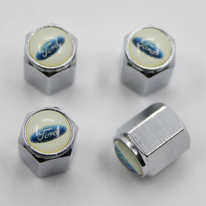 4pcs chrome metal car tire wheel valves airtight stem caps for ford all model