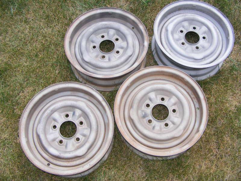 1955 56 chevrolet steel wheels (set of 4) 15" good condition - blasted