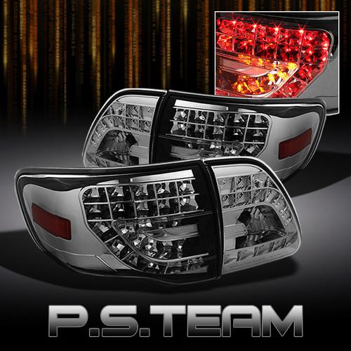 09-10 toyota corolla jdm chrome clear full led tail lights w/ led turn signal