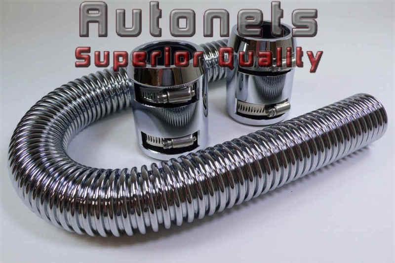 12" chromed stainless steel radiator hose kit chrome end cap street hot rat rod