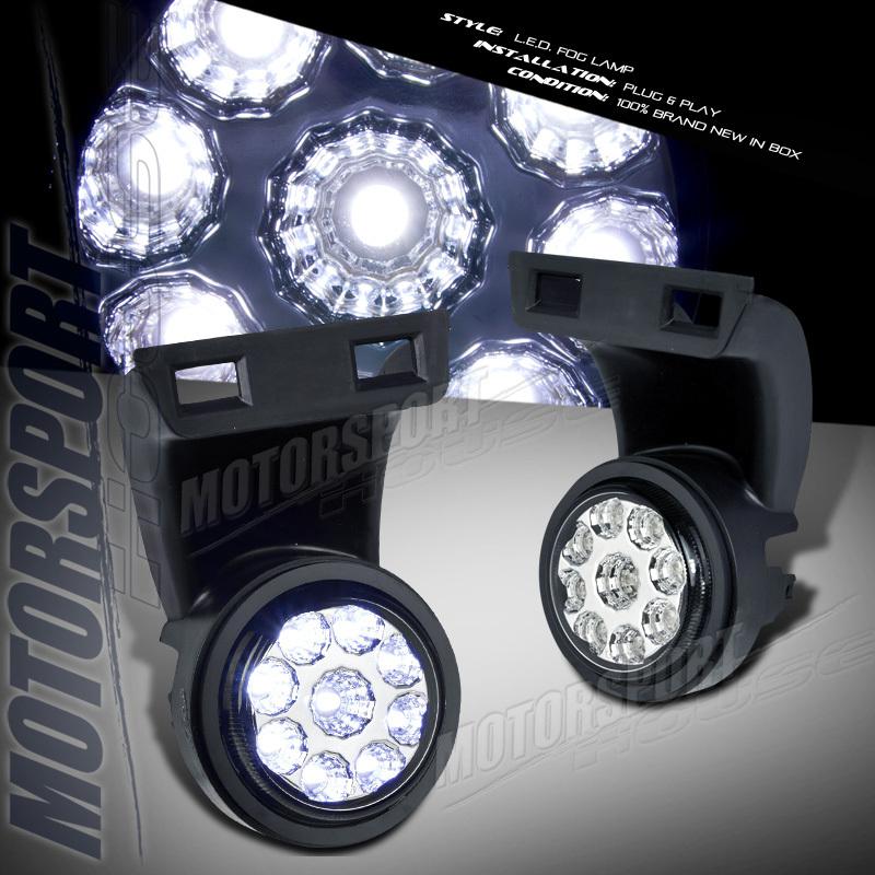 94-01 dodge ram 1500 2500 new led fog ligths lamp black bezel bracket mount pair