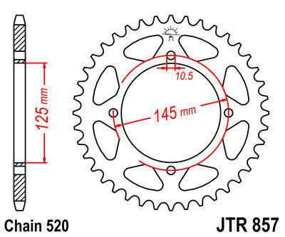 Jt sprocket rear 42t steel fits yamaha xt550 j/k 1982-1983