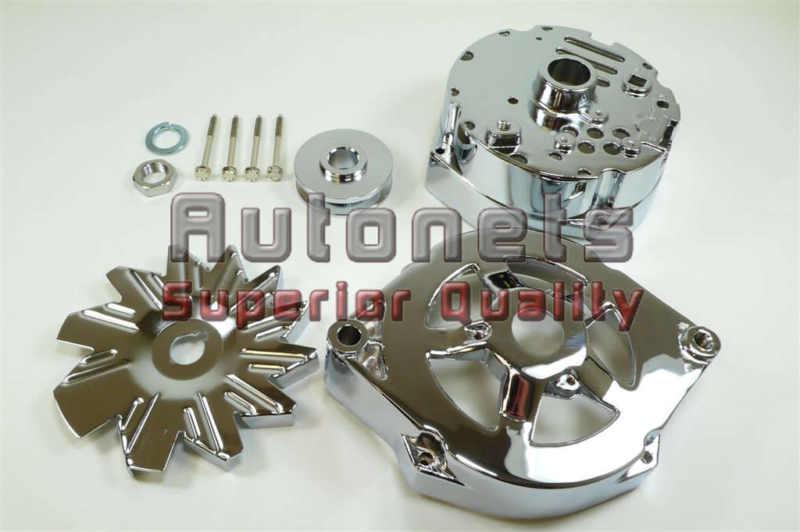 Chrome alternator housing gmc buick pontiac oldsmobile pulley kit hot rat rod