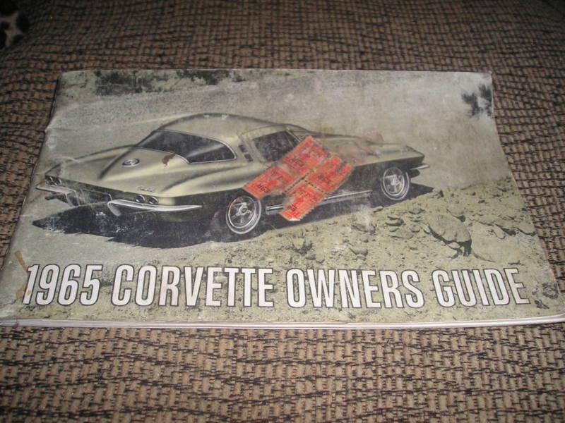 1965 original corvette owners manual with 1/2 corvette news card