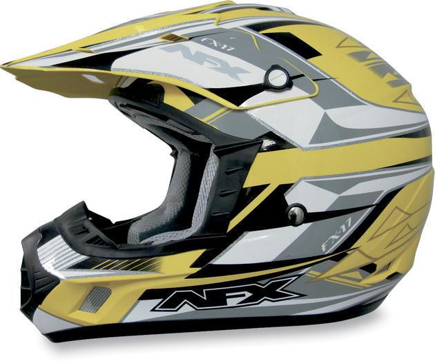 2012 afx fx-17 offroad motorcycle helmet yellow multi xl/x-large