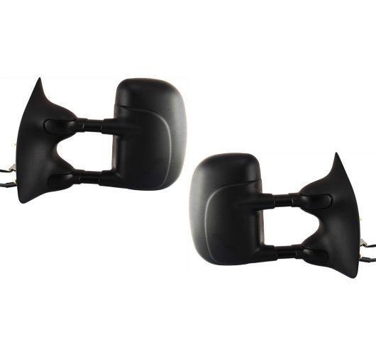 Towing black power side view mirrors pair set for 99-07 ford super duty truck