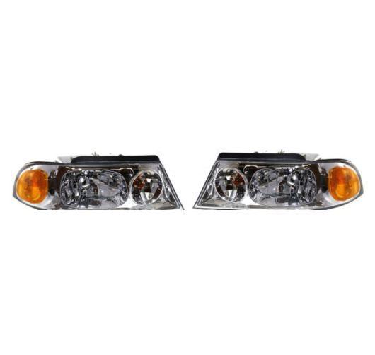 98-02 lincoln navigator composite headlights headlamps pair set left lh right rh