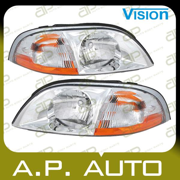 Pair head light lamp assembly 01-03 ford windstar lx se se sport sel limited l+r