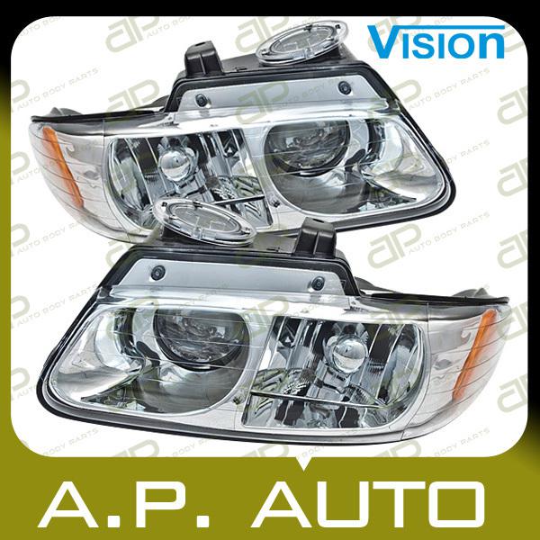 Pair head light lamp assembly 96-99 town country caravan voyager es ls se lh+rh