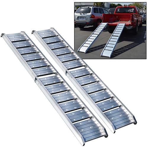 2x heavy duty 440lb aluminum foldable truck ramps atv scooter snowmobile trailer