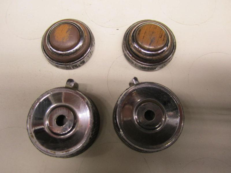 Cadillac fleetwood 1980 radio knob set of 4 oe chrome wood oe # 1617146  1618350