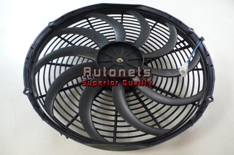 12" radiator heavy duty cooling fan curve blade hot rat rod universal fit