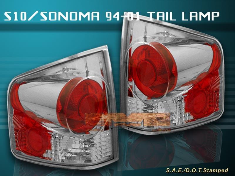 1994-2004 s10 s-10 sonoma tail lights clear 3d 00 01 02 03 