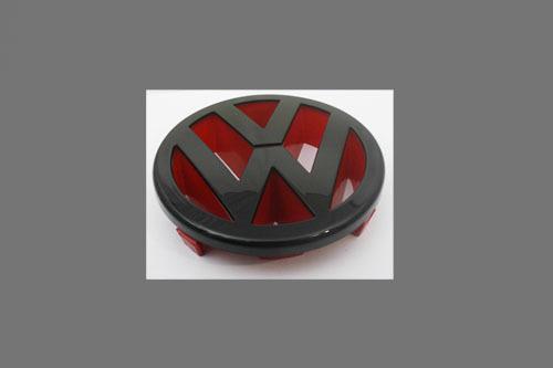 Vw polo 9n 9n3 1.8t gti gloss black red front grille emblem badge