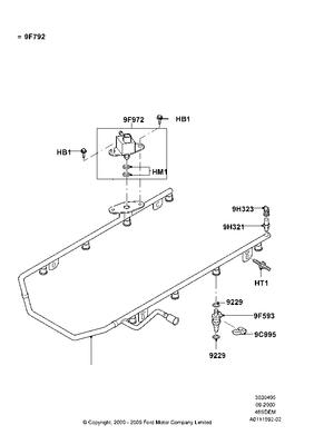 2r3z9f593ba ford injector assy