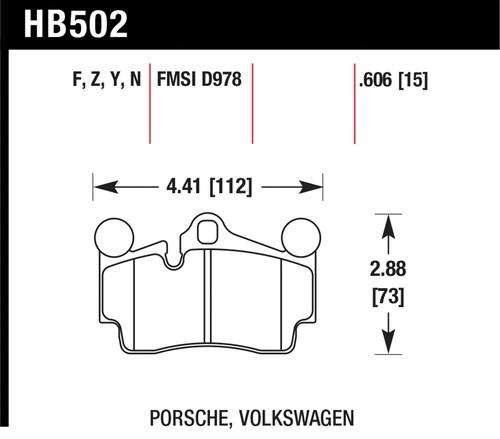 Hawk performance hb502f.606 disc brake pad cayenne q7 q7 (canadian) touareg