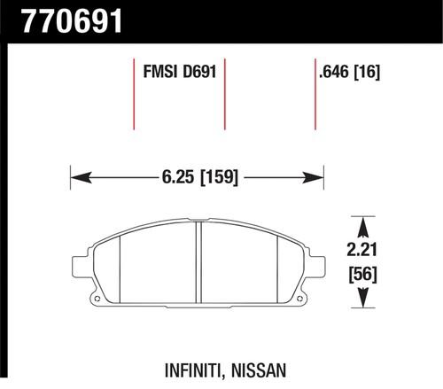 Hawk performance 770691 premium oes; disc brake pads