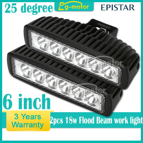 2x 18w 6" slim led spot beam epistar fog driving work light offroad 4wd atv car