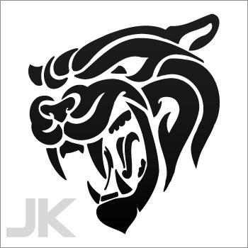 Decal stickers tiger tigers angry attack open mouth jungle wild cat 0502 ag9za