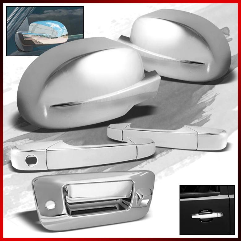 07-13 silverado/sierra 2 door handle+mirror+tail gate w/ camera key hole covers